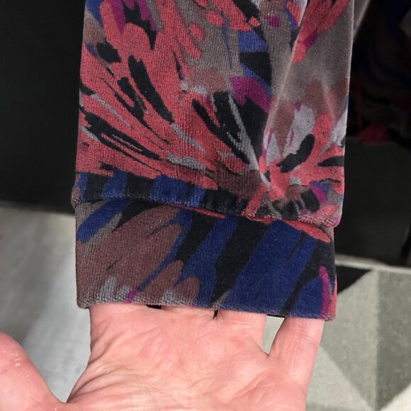 Style & Co. Sport Velour Abstract Floral Cowl Neck Top Women's Size XL - Picture 4 of 9